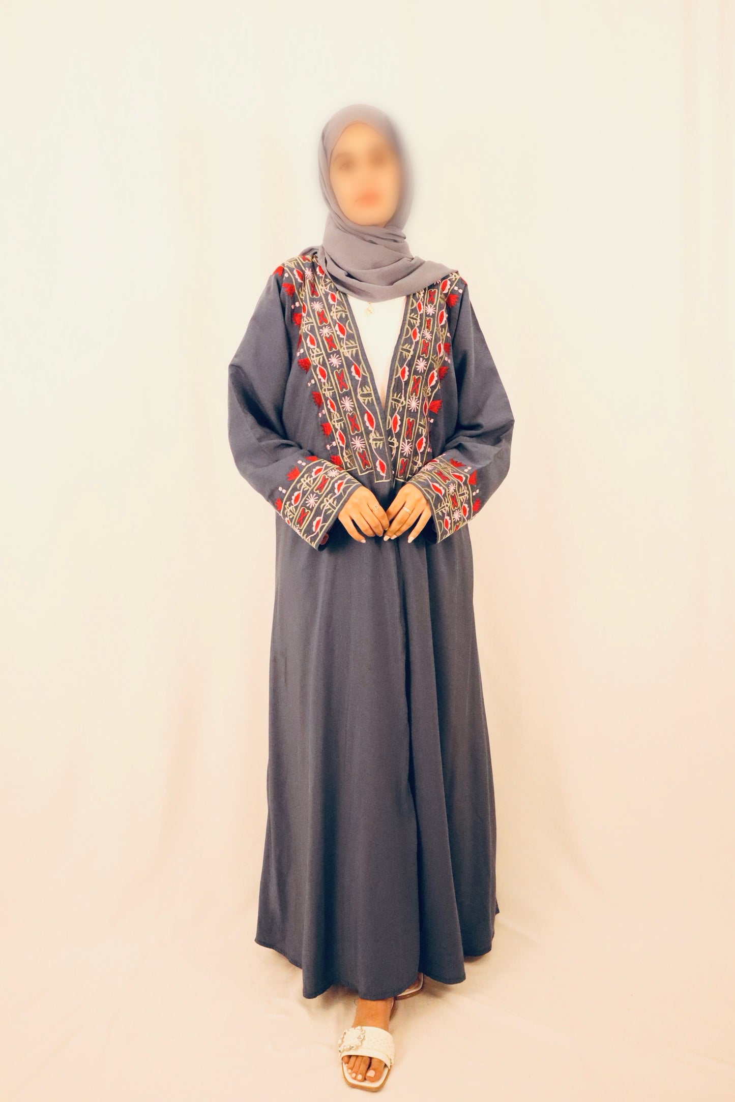 Blossom thread abaya